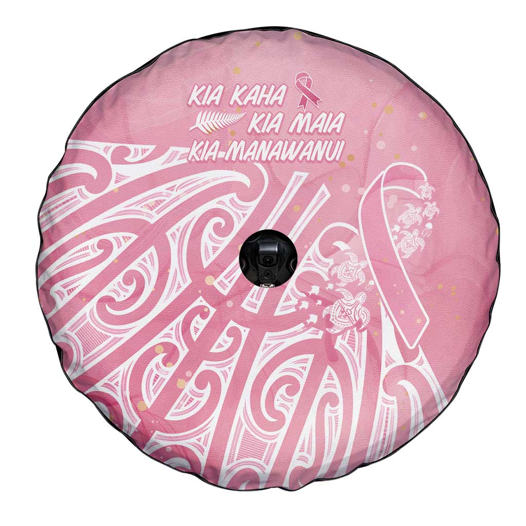 Breast Cancer Awareness Maori Spare Tire Cover Kia Kaha Kia Maia Kia Manawanui - Polynesian Pride