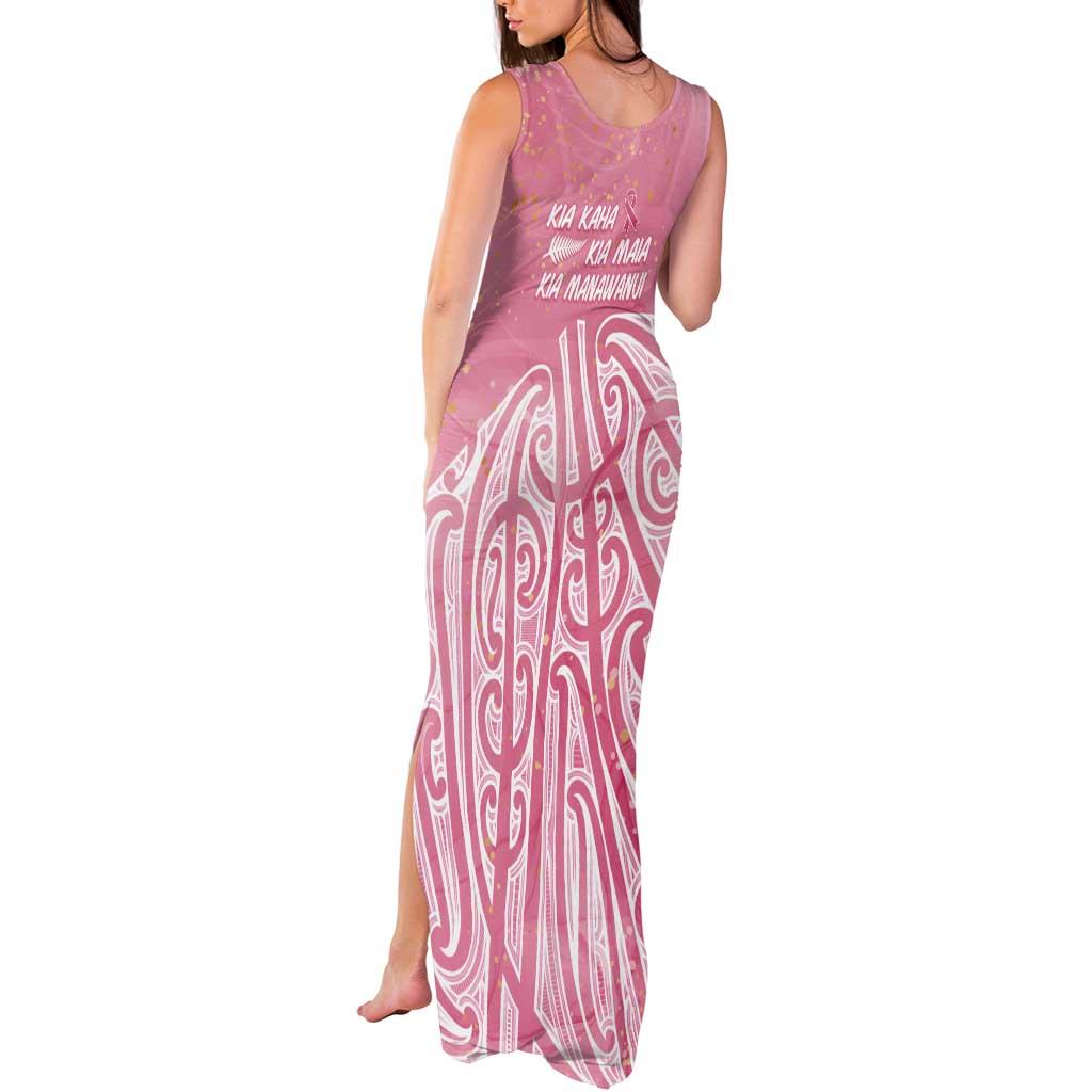 Breast Cancer Awareness Maori Tank Maxi Dress Kia Kaha Kia Maia Kia Manawanui - Polynesian Pride