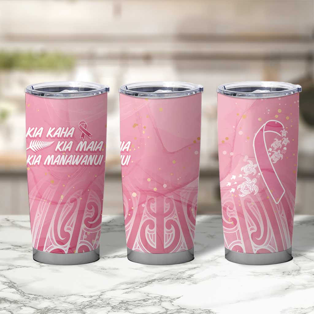 Breast Cancer Awareness Maori Tumbler Cup Kia Kaha Kia Maia Kia Manawanui - Polynesian Pride