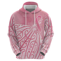 Breast Cancer Awareness Maori Zip Hoodie Kia Kaha Kia Maia Kia Manawanui - Polynesian Pride