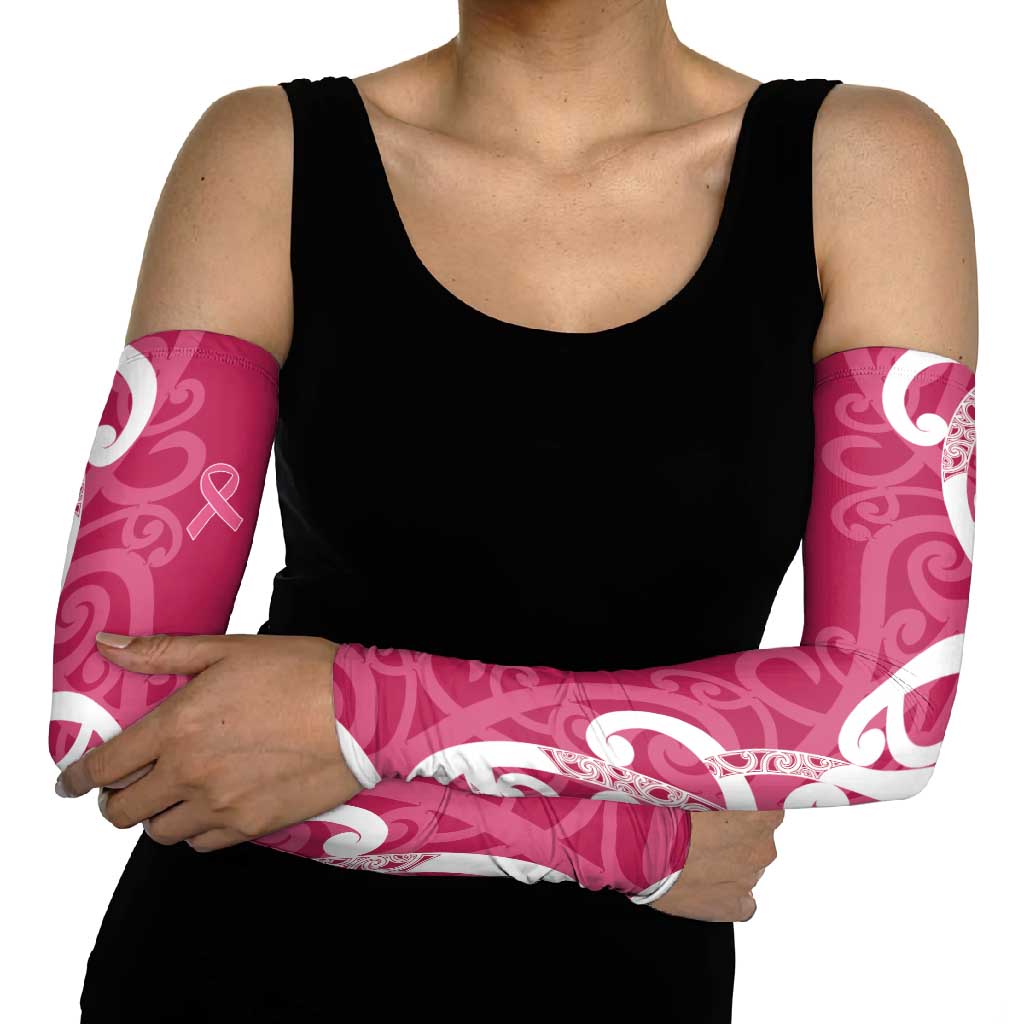 Breast Cancer Awareness Maori Arm Sleeves Koru Kowhaiwhai - Polynesian Pride