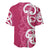 Breast Cancer Awareness Maori Baseball Jersey Koru Kowhaiwhai - Polynesian Pride