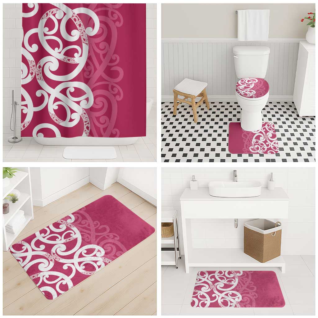 Breast Cancer Awareness Maori Bathroom Set Koru Kowhaiwhai - Polynesian Pride