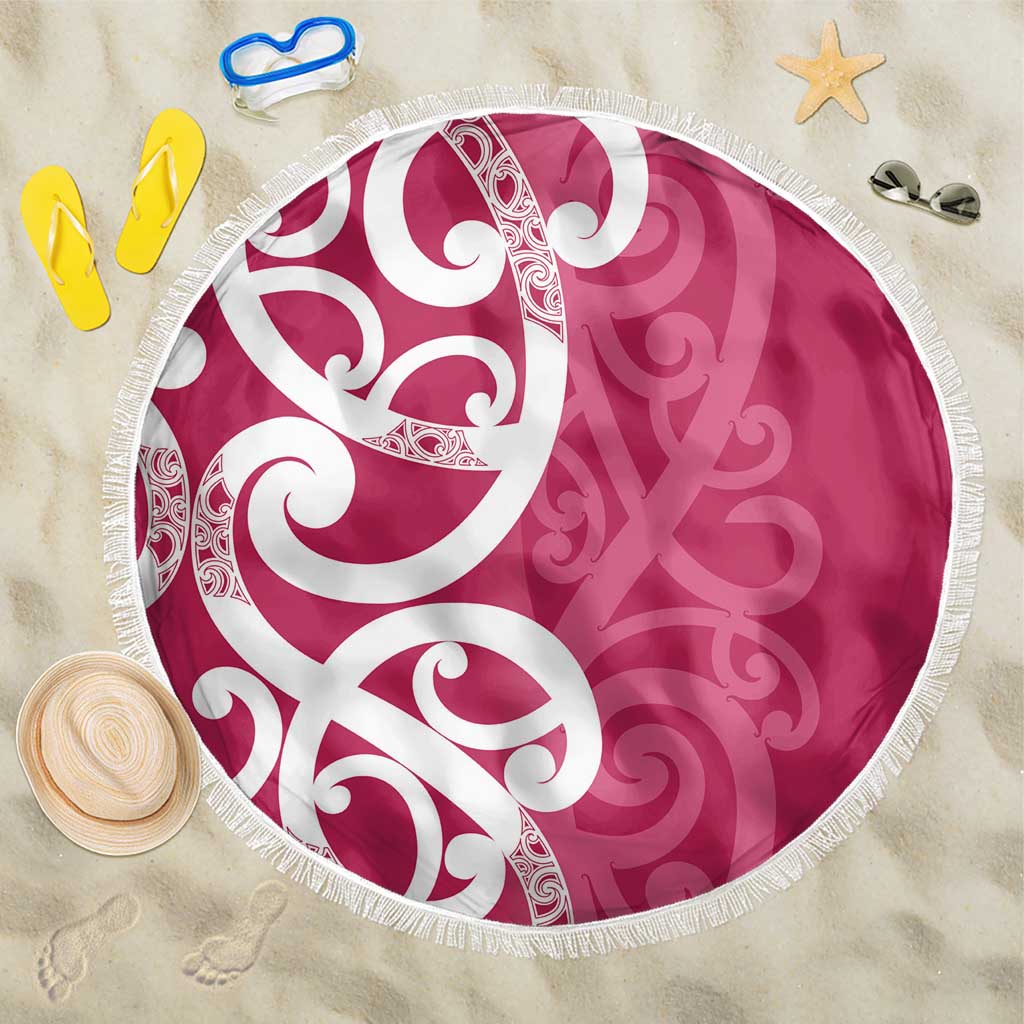Breast Cancer Awareness Maori Beach Blanket Koru Kowhaiwhai - Polynesian Pride