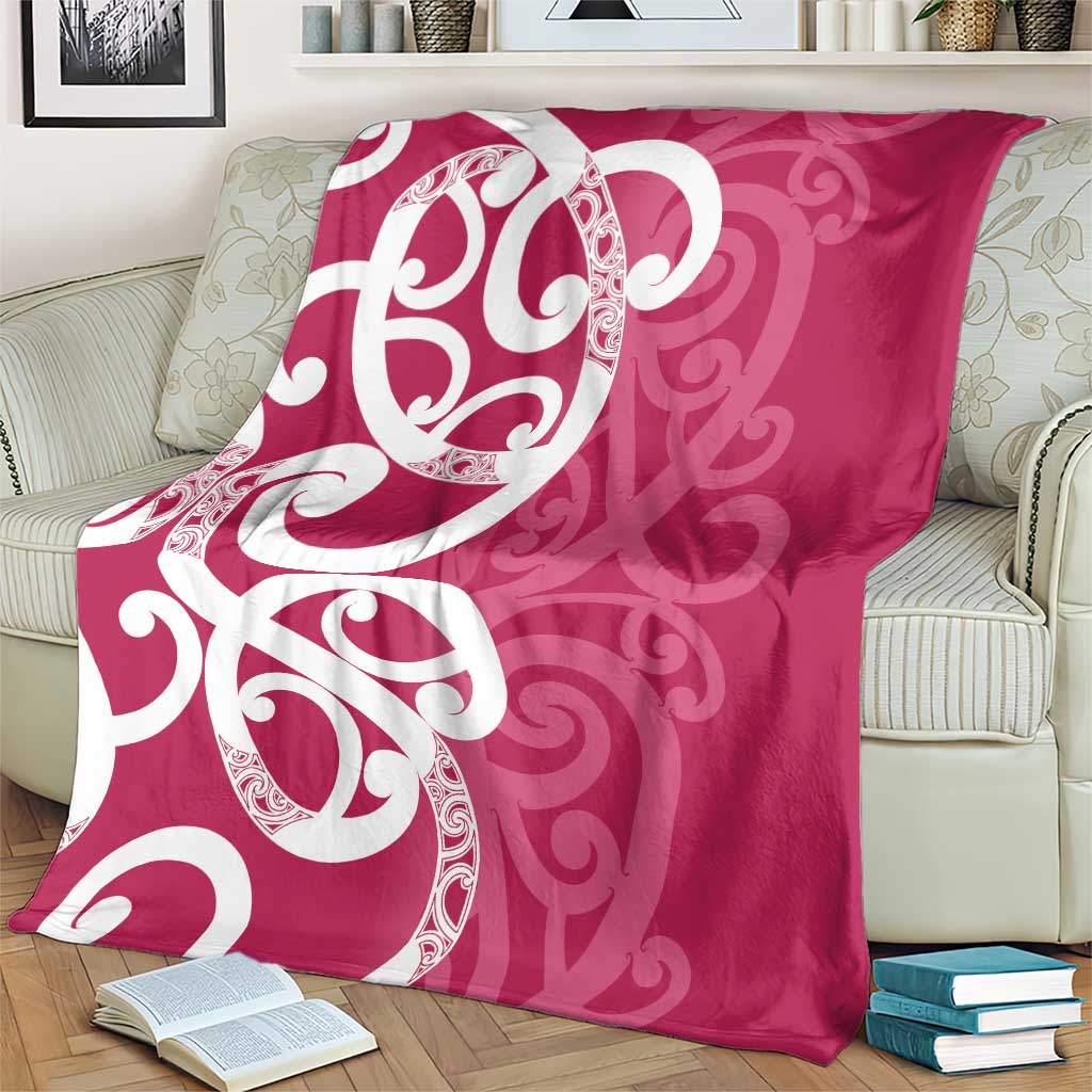 Breast Cancer Awareness Maori Blanket Koru Kowhaiwhai - Polynesian Pride