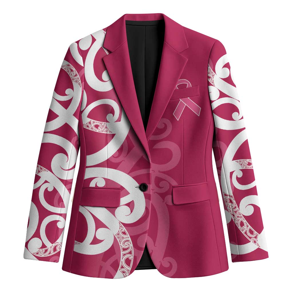 Breast Cancer Awareness Maori Blazer Koru Kowhaiwhai - Polynesian Pride