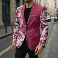 Breast Cancer Awareness Maori Blazer Koru Kowhaiwhai - Polynesian Pride
