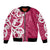 Breast Cancer Awareness Maori Bomber Jacket Koru Kowhaiwhai - Polynesian Pride