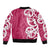 Breast Cancer Awareness Maori Bomber Jacket Koru Kowhaiwhai - Polynesian Pride
