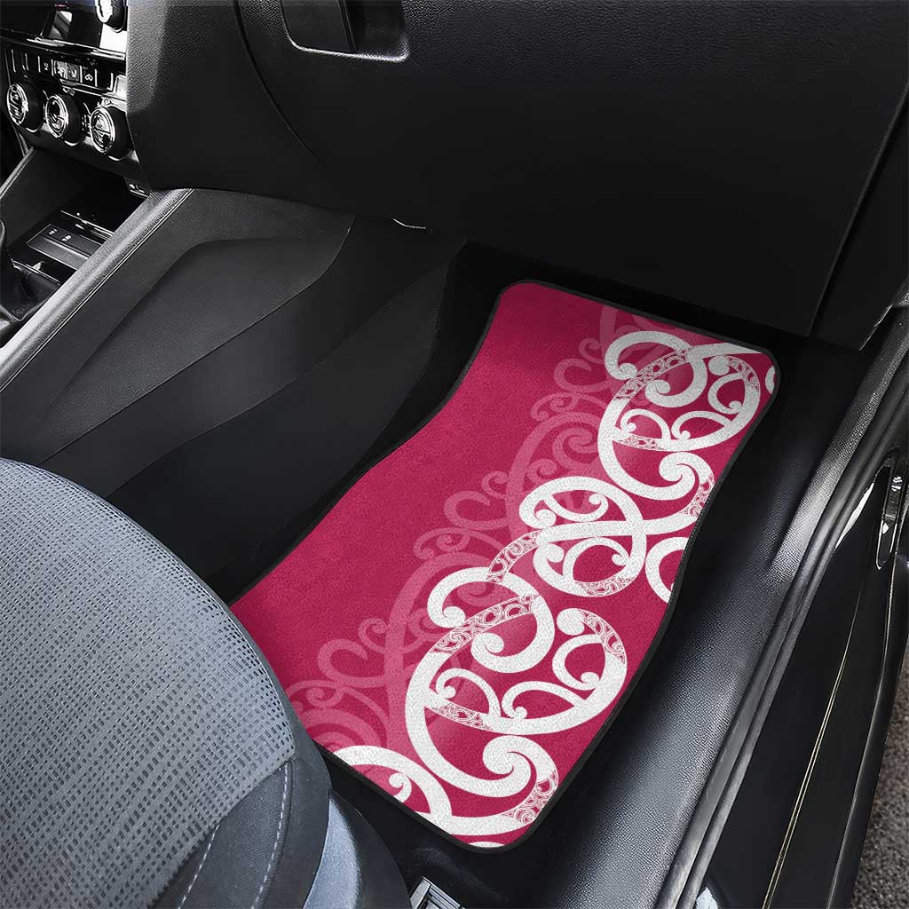 Breast Cancer Awareness Maori Car Mats Koru Kowhaiwhai - Polynesian Pride