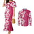 Breast Cancer Awareness Maori Couples Matching Mermaid Dress and Long Sleeve Button Shirt Koru Kowhaiwhai - Polynesian Pride