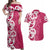 Breast Cancer Awareness Maori Couples Matching Off Shoulder Maxi Dress and Hawaiian Shirt Koru Kowhaiwhai - Polynesian Pride