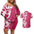 Breast Cancer Awareness Maori Couples Matching Off Shoulder Short Dress and Hawaiian Shirt Koru Kowhaiwhai - Polynesian Pride
