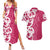 Breast Cancer Awareness Maori Couples Matching Summer Maxi Dress and Hawaiian Shirt Koru Kowhaiwhai - Polynesian Pride
