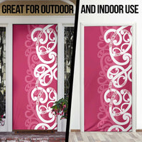 Breast Cancer Awareness Maori Door Cover Koru Kowhaiwhai - Polynesian Pride