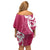 Breast Cancer Awareness Maori Family Matching Off Shoulder Short Dress and Hawaiian Shirt Koru Kowhaiwhai - Polynesian Pride