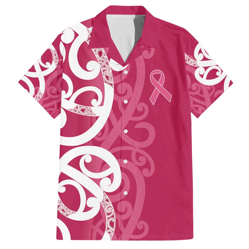 Breast Cancer Awareness Maori Family Matching Puletasi and Hawaiian Shirt Koru Kowhaiwhai - Polynesian Pride