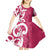 Breast Cancer Awareness Maori Kid Short Sleeve Dress Koru Kowhaiwhai - Polynesian Pride