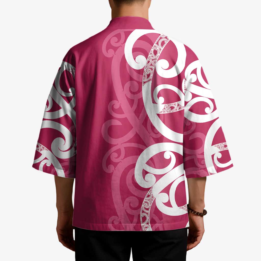 Breast Cancer Awareness Maori Kimono Koru Kowhaiwhai - Polynesian Pride