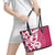 Breast Cancer Awareness Maori Leather Tote Bag Koru Kowhaiwhai - Polynesian Pride