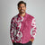 Breast Cancer Awareness Maori Long Sleeve Polo Shirt Koru Kowhaiwhai - Polynesian Pride