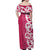Breast Cancer Awareness Maori Off Shoulder Maxi Dress Koru Kowhaiwhai - Polynesian Pride