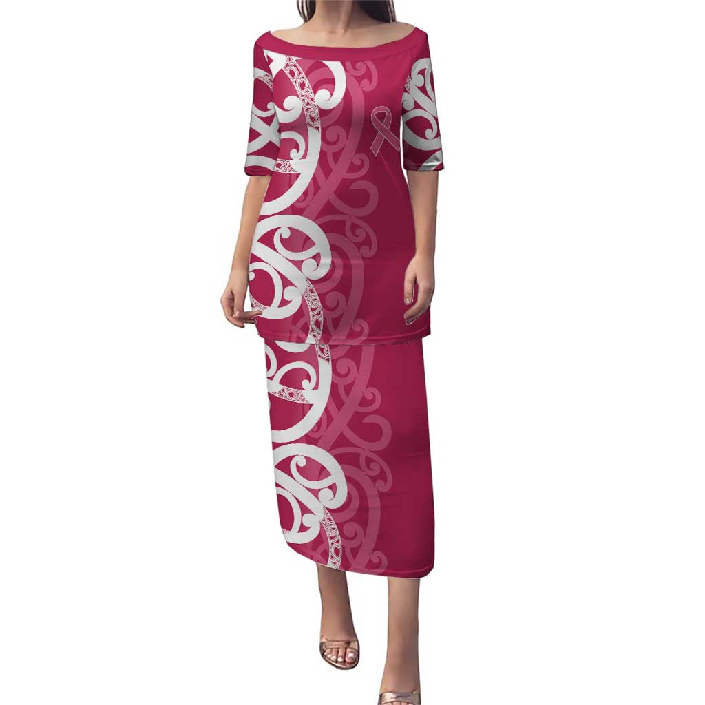 Breast Cancer Awareness Maori Puletasi Koru Kowhaiwhai - Polynesian Pride