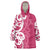 Breast Cancer Awareness Maori Wearable Blanket Hoodie Koru Kowhaiwhai - Polynesian Pride