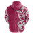 Breast Cancer Awareness Maori Zip Hoodie Koru Kowhaiwhai - Polynesian Pride