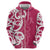 Breast Cancer Awareness Maori Zip Hoodie Koru Kowhaiwhai - Polynesian Pride