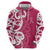 Breast Cancer Awareness Maori Zip Hoodie Koru Kowhaiwhai - Polynesian Pride