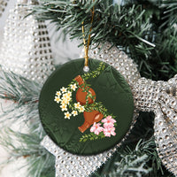 Aloha Hawaii Ipu Gourd Mix Maile Lei Ceramic Ornament Sage Green LT7 - Polynesian Pride
