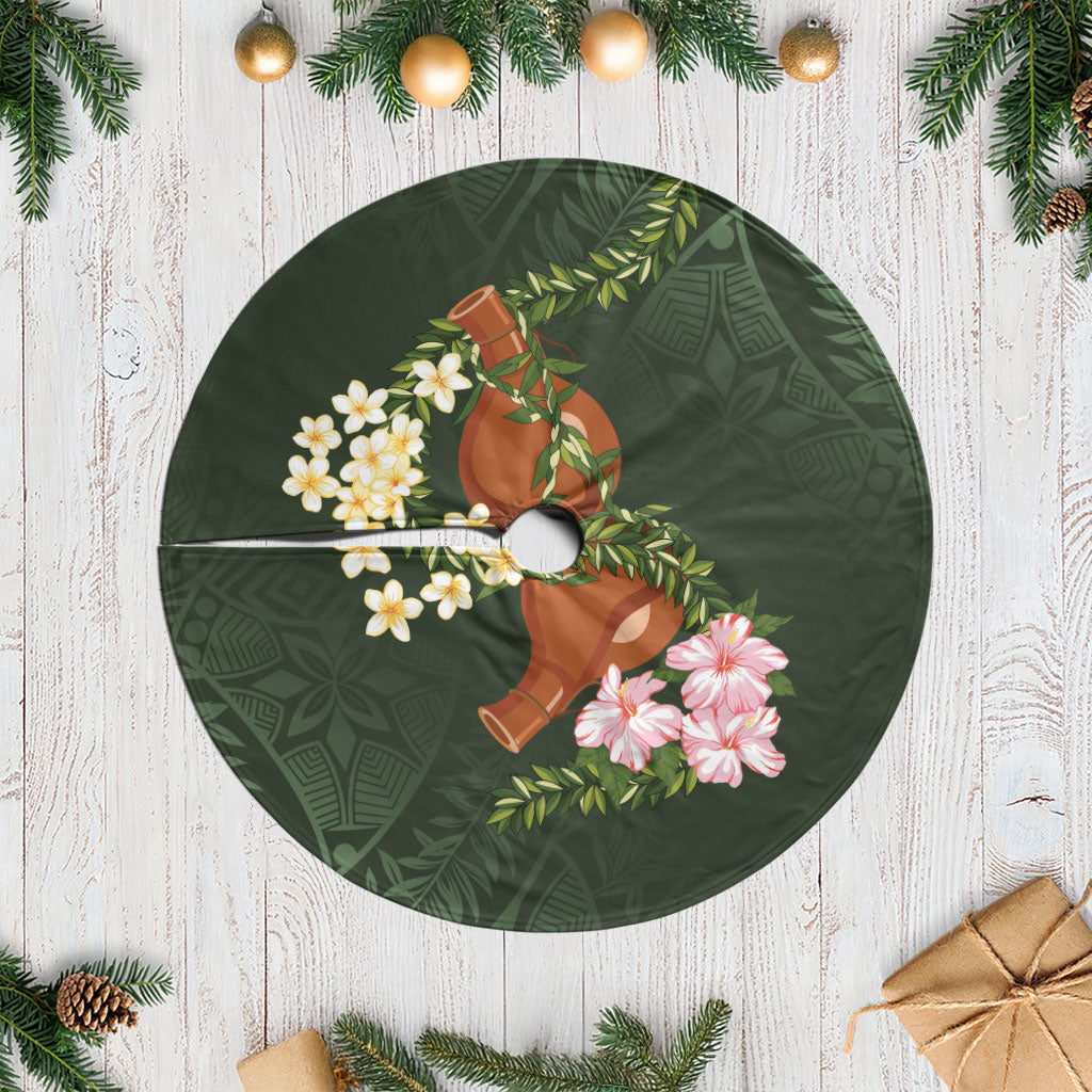 Aloha Hawaii Ipu Gourd Mix Maile Lei Tree Skirt Sage Green LT7 Casual Sage Green - Polynesian Pride