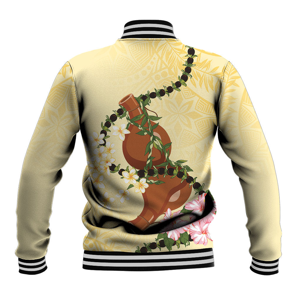 Aloha Hawaii Ipu Gourd Mix Kukui Nut Lei Baseball Jacket Lemon Yellow LT7 - Polynesian Pride