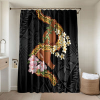 Aloha Hawaii Ipu Gourd Mix ʻĀkulikuli Lei Bathroom Set Obsidian Black LT7 Shower Curtain Only Obsidian Black - Polynesian Pride