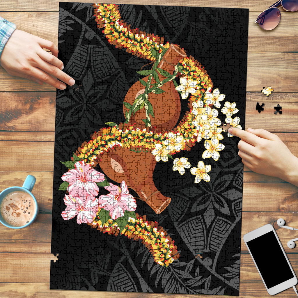 Aloha Hawaii Ipu Gourd Mix ʻĀkulikuli Lei Puzzle Obsidian Black LT7 Obsidian Black - Polynesian Pride