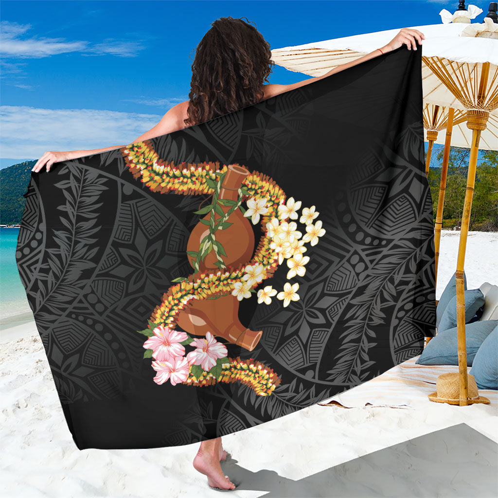 Aloha Hawaii Ipu Gourd Mix ʻĀkulikuli Lei Sarong Obsidian Black LT7 One Size 44 x 66 inches Obsidian Black - Polynesian Pride
