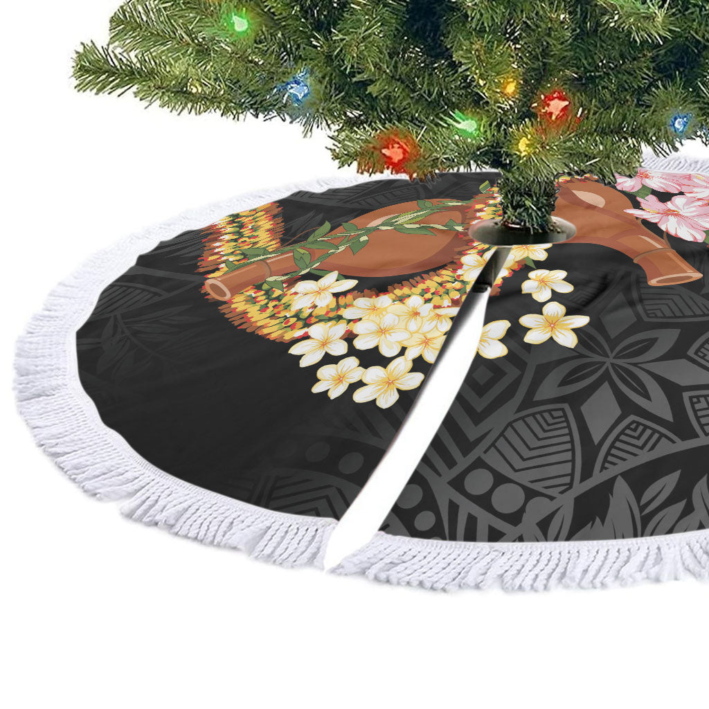 Aloha Hawaii Ipu Gourd Mix ʻĀkulikuli Lei Tree Skirt Obsidian Black LT7 - Polynesian Pride