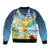 Funny Tropical Christmas Bomber Jacket Tis The Season To Get Tipsy