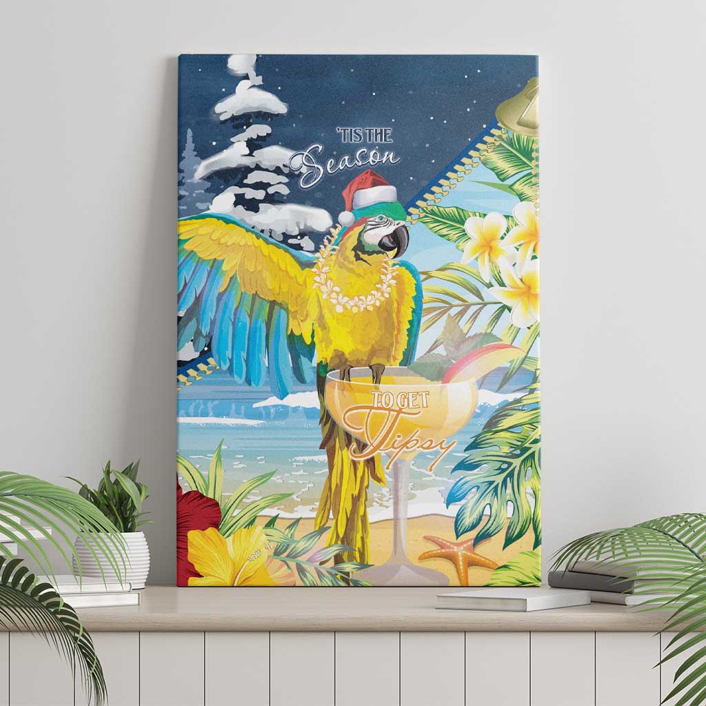 Funny Tropical Christmas Canvas Wall Art Tis The Season To Get Tipsy LT7 - Polynesian Pride
