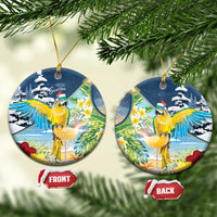 Funny Tropical Christmas Ceramic Ornament Tis The Season To Get Tipsy LT7 Circle Colorful - Polynesian Pride