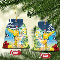 Funny Tropical Christmas Ceramic Ornament Tis The Season To Get Tipsy LT7 Bell Flake Colorful - Polynesian Pride