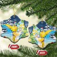 Funny Tropical Christmas Ceramic Ornament Tis The Season To Get Tipsy LT7 Snow Flake Colorful - Polynesian Pride