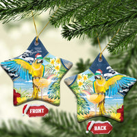 Funny Tropical Christmas Ceramic Ornament Tis The Season To Get Tipsy LT7 Star Colorful - Polynesian Pride