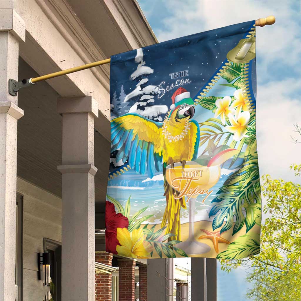 Funny Tropical Christmas Garden Flag Tis The Season To Get Tipsy LT7 House Flag Colorful - Polynesian Pride