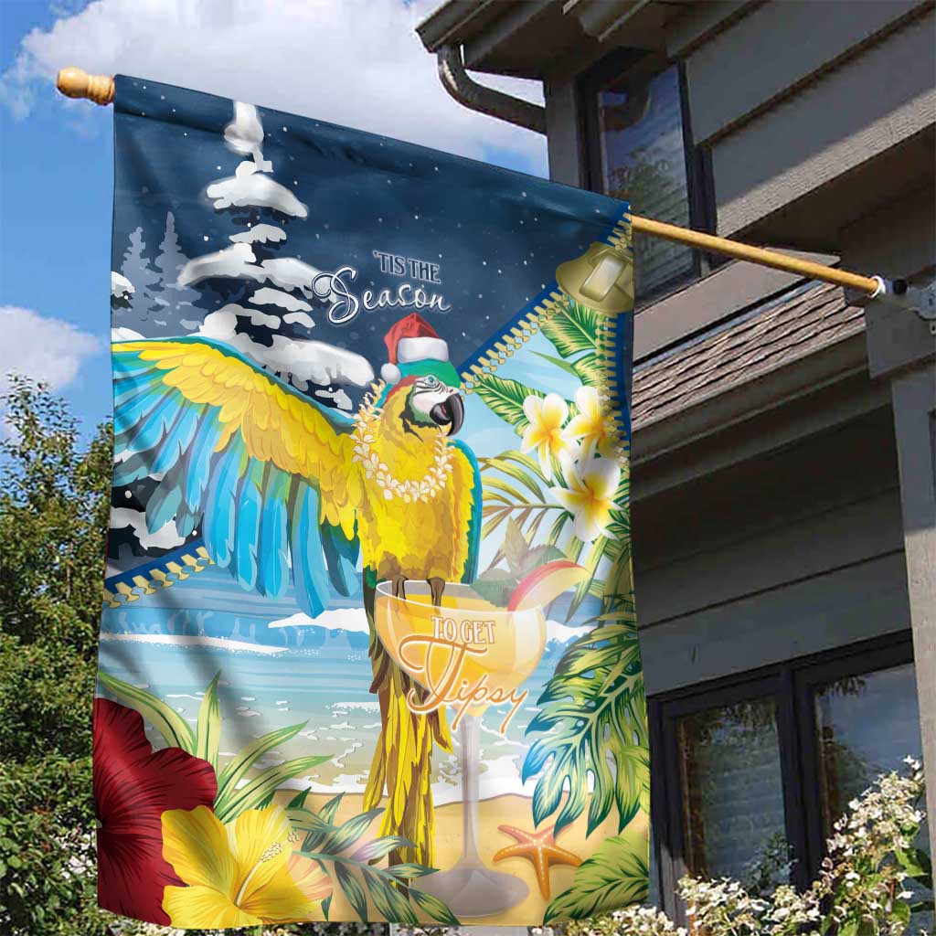 Funny Tropical Christmas Garden Flag Tis The Season To Get Tipsy LT7 - Polynesian Pride