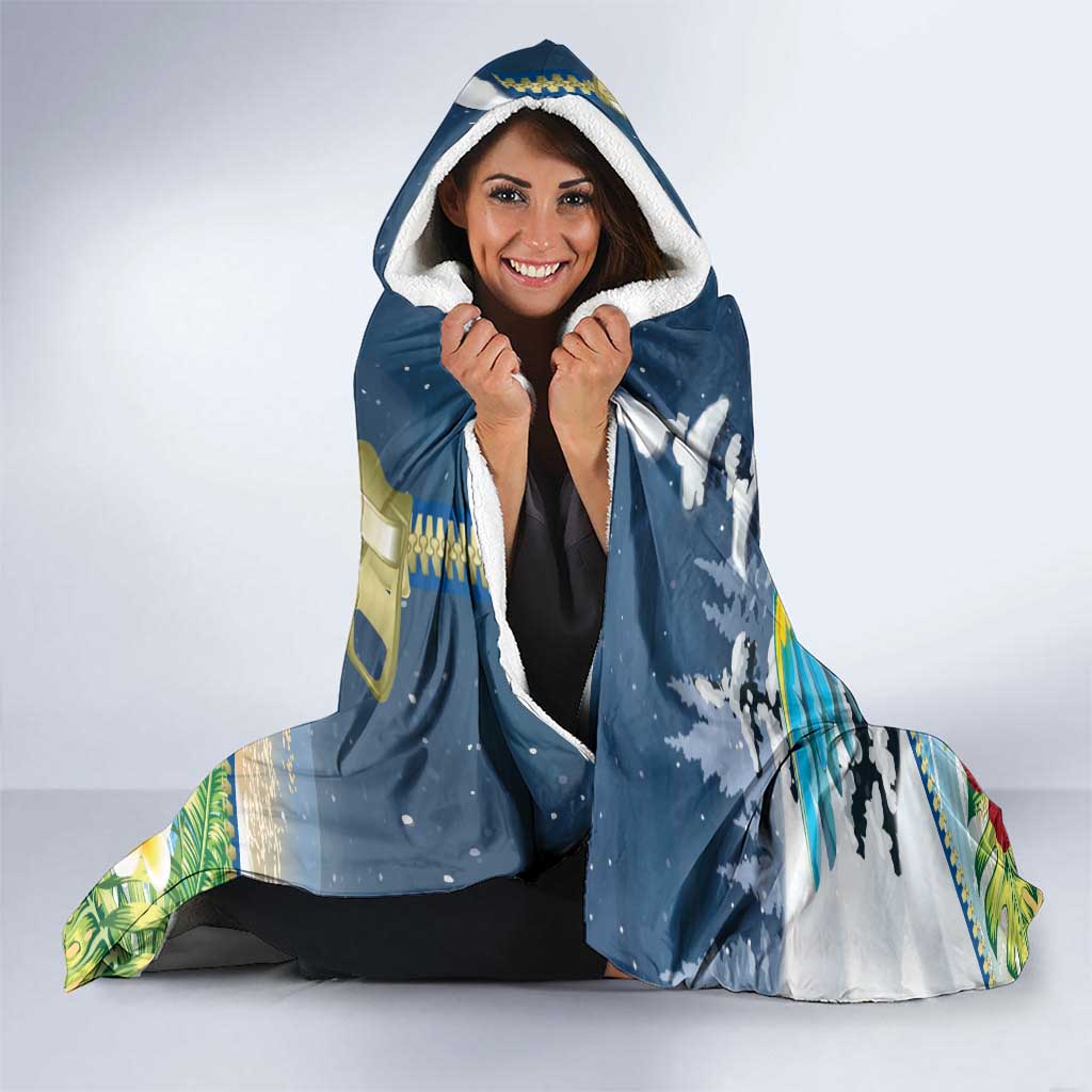 Funny Tropical Christmas Hooded Blanket Tis The Season To Get Tipsy LT7 - Polynesian Pride
