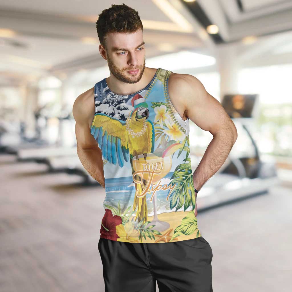 Funny Tropical Christmas Men Tank Top Tis The Season To Get Tipsy LT7 Colorful - Polynesian Pride