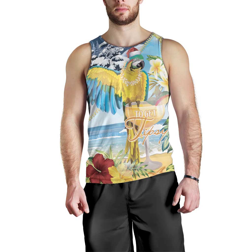 Funny Tropical Christmas Men Tank Top Tis The Season To Get Tipsy LT7 - Polynesian Pride