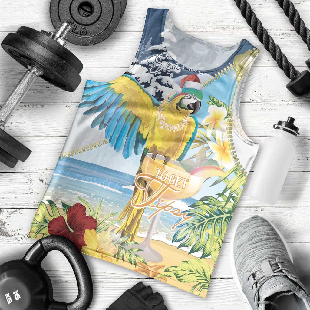 Funny Tropical Christmas Men Tank Top Tis The Season To Get Tipsy LT7 - Polynesian Pride